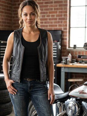 Renegade Classics Premium Leather Biker Vest | Lace-Up Sides 2XL